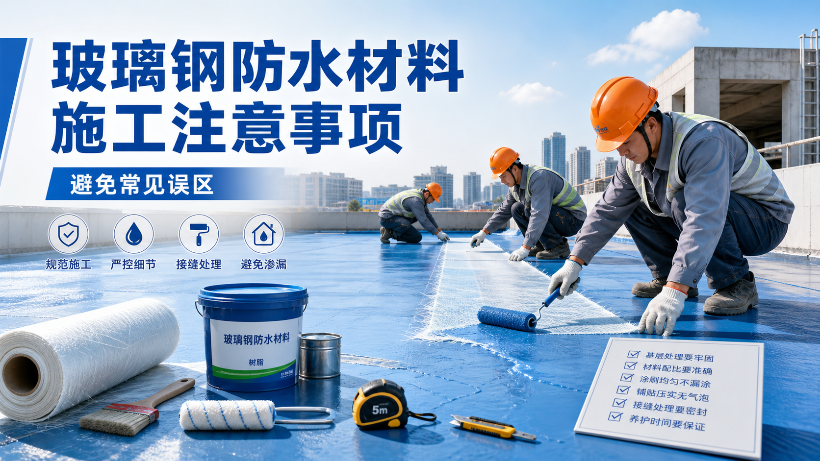 玻璃钢防水材料施工注意事项，避免常见误区 汕尾 版